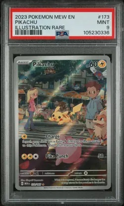 2023 POKEMON MEW EN-151 ILLUSTRATION RARE #173 PIKACHU PSA 9 - Image 1