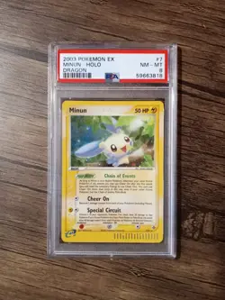 Minun 7/97 EX Dragon Holo Rare Pokemon - PSA 8 NM - MT - Image 1