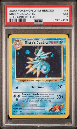 2000 POKEMON GYM HEROES HOLO-PRERELEASE #9 MISTY'S SEADRA PSA 7 - Image 1