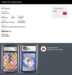 Pokemon 2020 Charizard V SWSH050 Black Star Promos GEM MINT CGC GEM MINT 10 - Image 3