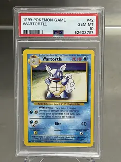 1999 Pokemon Base Set Unlimited Wartortle #42 PSA 10 GEM MINT - Image 1