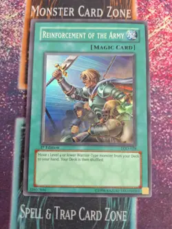 Yu-Gi-Oh! TCG Reinforcement of the Army LOD-028 Super Rare 1st Edition NM/LP - Image 1