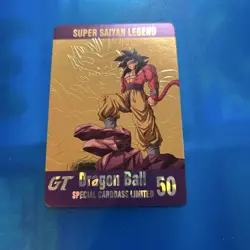 Dragon Ball Carddass Gold Card Goku 4 Baby GT Prism Collector Card Used - Image 1