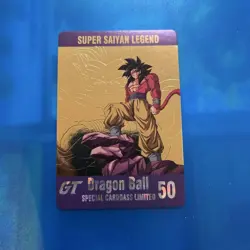Dragon Ball Carddass Gold Card Goku 4 Baby GT Prism Collector Card Used - Image 3