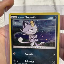 Alolan Meowth SM43 Holo SWIRL Sun & Moon Black Star Promo Pokemon Card NM/MT TCG - Image 2