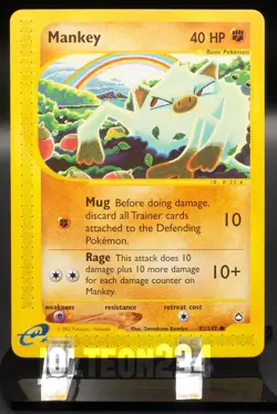 Pokemon TCG Card - Mankey 92/147 Aquapolis Common - Image 1