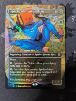 MTG Spectacular Spider-Man (0236) (Borderless) (Textured Foil) BAG MAN SUIT Mint - Image 1