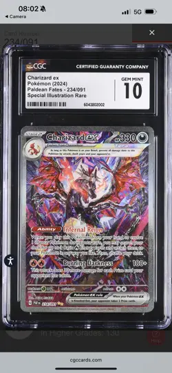 POKEMON CGC 10 2024 SV Paldean Fates Charizard ex 234/091 SIR - Image 3