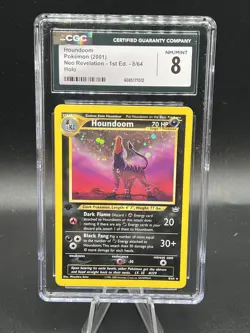 Neo Revelation Houndoom 1st Edition Holo Rare #8 CGC 8 Pokemon - Image 1