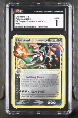 2006 POKEMON EX DRAGON FRONTIERS CHARIZARD GOLD STAR HOLO-RARE CGC 1 - Image 1