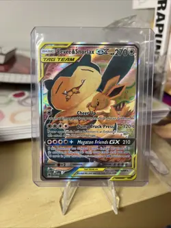 Eevee & Snorlax GX - SM169 - Pokemon Sun & Moon Promo Ultra Rare Card MP - Image 1