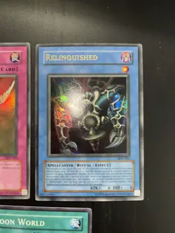 Yugioh Cards Lot Of 3 Holo 1996 Kazuki MP Toon World ,Gryphon Wing, Relinquished - Image 3