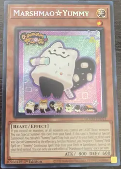 Marshmao Yummy DOOD-EN024 Secret Rare Doom of Dimensions Yugioh 1st Edition Mint - Image 1