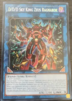 Yugioh D/D/D Sky King Zeus Ragnarok DOOD-EN049 Secret Rare 1st Edition NM - Image 1