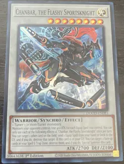 Yugioh! Chanbar, the Flashy Sportsknight DOOD-EN083 Super Rare 1st Ed NM - Image 1