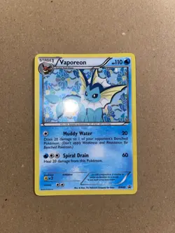 Vaporeon BW89 HOLO Black Star Promo Black White Sylveon Collection Pokemon Card - Image 2