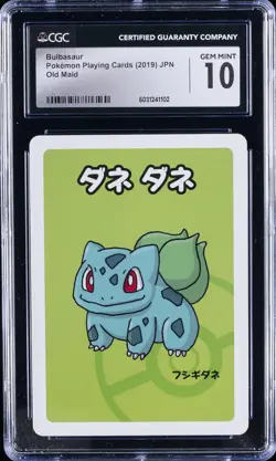 2019 POKEMON PLAYING CARDS OLD MAID - JPN BULBASAUR CGC 10 GEM MINT - Image 1