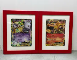 Framed Charizard EX and Mewtwo EX Large Trading Cards - Image 1