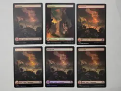 6 (FOIL) Full Art Basic Mountain Land MTG Assorted Card Lot - Image 1