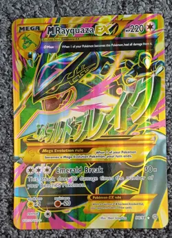 Mega M Rayquaza EX - 98/98 - Ancient Origins Full Art Gold - Jumbo Pokemon Card - Image 1