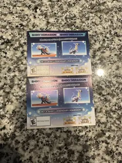 TWO!! Pokemon Scarlet And Violet Code Card Shiny Koraidon or Miraidon. (Read*) - Image 1