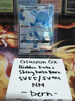 Glaceon GX SV55/SV94 Hidden Fates: Shiny Vault Pokemon TCG Card M/NM - Image 1