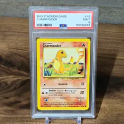 PSA 9 Base Set Unlimited Charmander 46/102 Pokemon Cards 1999 - Image 1