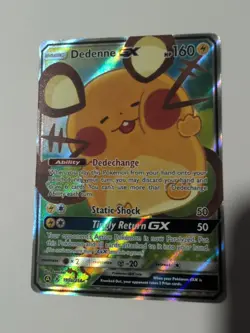 Pokemon TCG Dedenne GX Unbroken Bonds Holo Card 195/214 Full Art Ultra Rare - Image 1