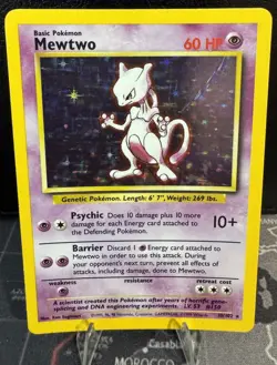 Pokemon TCG Mewtwo Base Set Holo Unlimited Rare Card 10/102 1999 LP/NM Condition - Image 1
