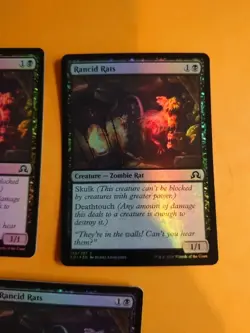 Rancid Rats x3 Zombie rat Magic the Gathering Card. Shadows over Innistrad. foil - Image 3