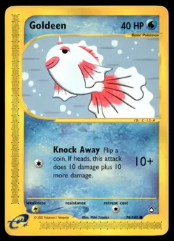 Goldeen 78/147 Pokemon Card Aquapolis Common Lightly Played H21 - Image 1