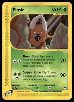 Pinsir 101/147 Pokemon Card Aquapolis Common 60 HP Very Lightly Played H14 - Image 1