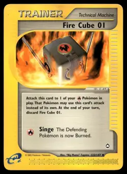 Fire Cube 01 122/147 Pokemon Card Aquapolis Uncommon trainer Lightly Played F27 - Image 1