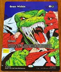 Beast Within (Borderless) - 0033 - Marvel's Spider-Man MTG NM/M In Hand - Image 1