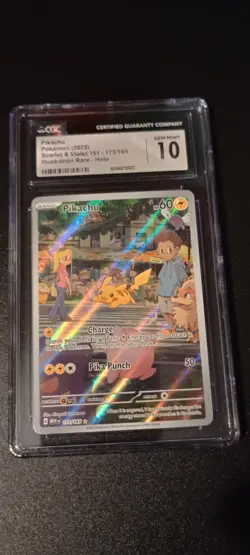 CGC Pristine 10 Pikachu 173/165 Pokemon Scarlet & Violet 151 2023 English - Image 3