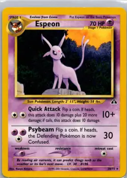 Pokemon TCG Espeon 20 Neo Discovery LP - Image 1