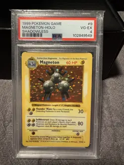Pokemon TCG Shadowless Magneton 9/102 Pokemon Base Set Shadowless Holo- PSA 4 - Image 1