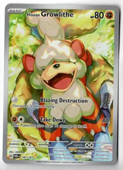 Hisuian Growlithe 181/167 Twilight Masquerade Illustration Rare Pokemon TCG - Image 1
