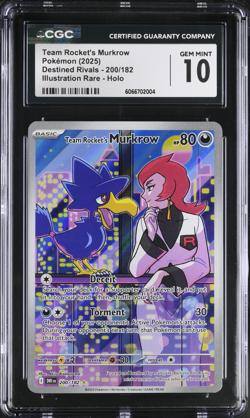 CGC 10 Team Rocket's Murkrow 200/182 Pokemon Destined Rivals 2025 English - Image 1