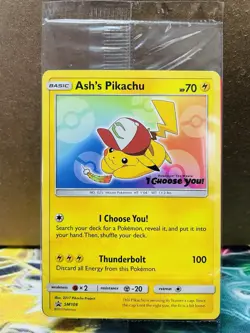 SEALED Ash's Pikachu SM108 Pokemon "I Choose You" Black Star Movie Promo - Image 1
