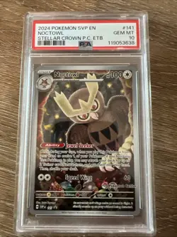 Noctowl 141 Pokemon Center Exclusive Black Star Promo PSA 10 Gem Mint - Image 1