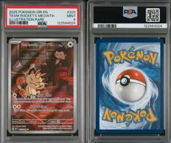 2025 POKEMON DRI EN-DESTINED RIVALS ILLUSTRATION RARE TEAM ROCKET'S MEOWTH PSA 9 - Image 3