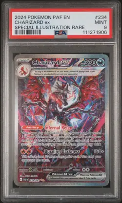 2024 POKEMON PAF EN-PALDEAN FATES SPECIAL ILLUSTRATION RARE CHARIZARD EX PSA 9 - Image 1