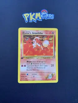Pokemon TCG Blaine's Growlithe Gym Heroes 62/132 Regular 1st Edition LP. - Image 1