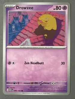 Pokemon TCG * Scarlet & Violet 151 Card * 096/165 Drowzee Common * FRESH PK - Image 1
