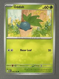 Pokemon TCG * Scarlet & Violet 151 Card * 043/165 Oddish Common * FRESH PK - Image 1