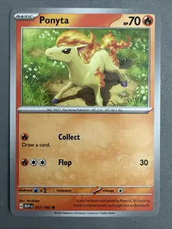 Pokemon TCG * Scarlet & Violet 151 Card * 077/165 Ponyta Common * FRESH PK - Image 1