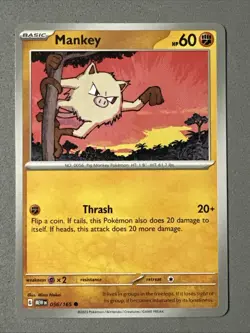 Pokemon TCG * Scarlet & Violet 151 Card * 056/165 Mankey Common * FRESH PK - Image 1