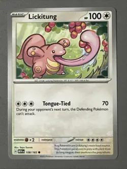 Pokemon TCG * Scarlet & Violet 151 Card * 108/165 Lickitung Common * FRESH PK - Image 1