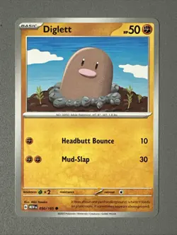 Pokemon TCG * Scarlet & Violet 151 Card * 050/165 Diglett Common * FRESH PK - Image 1